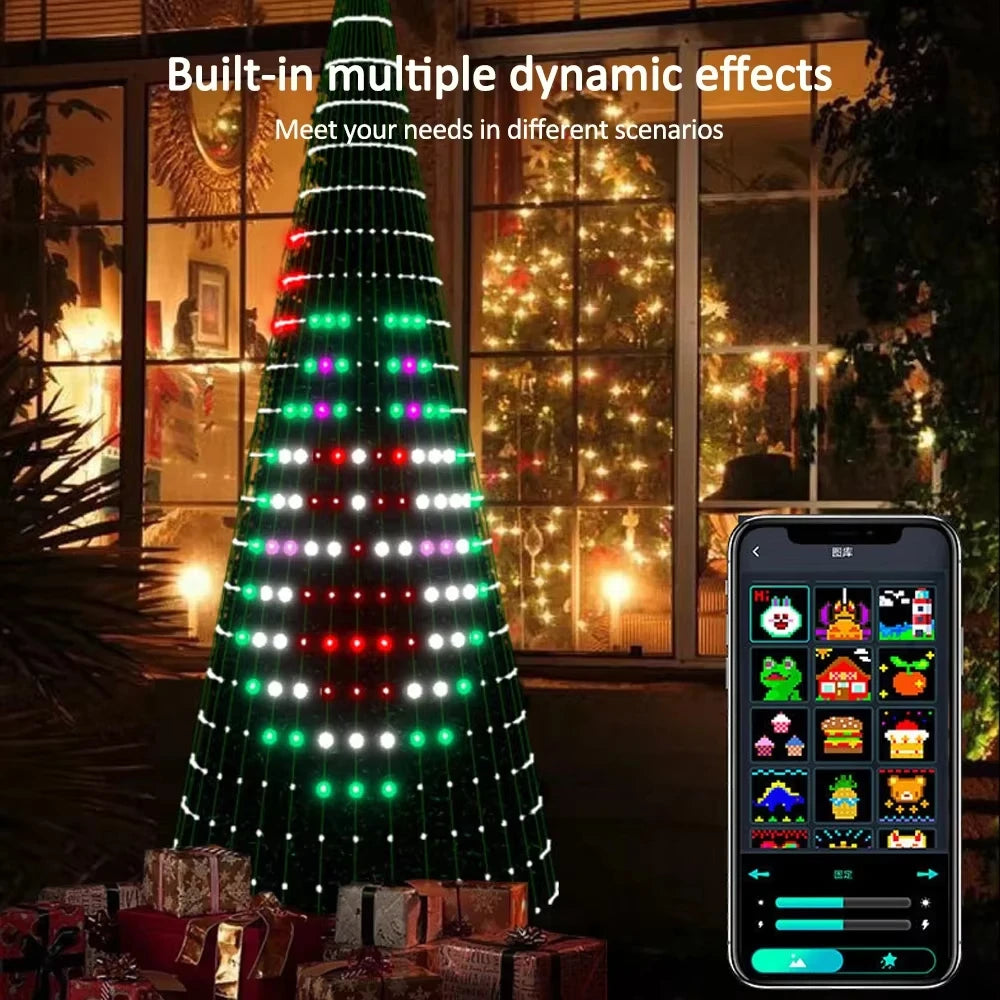 Árvore de Natal Inteligente de 2,1 m com 400 LEDs, Luzes de Natal