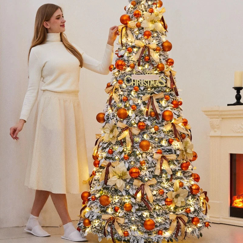 Árvore de Natal dobrável portátil em PVC aveludado