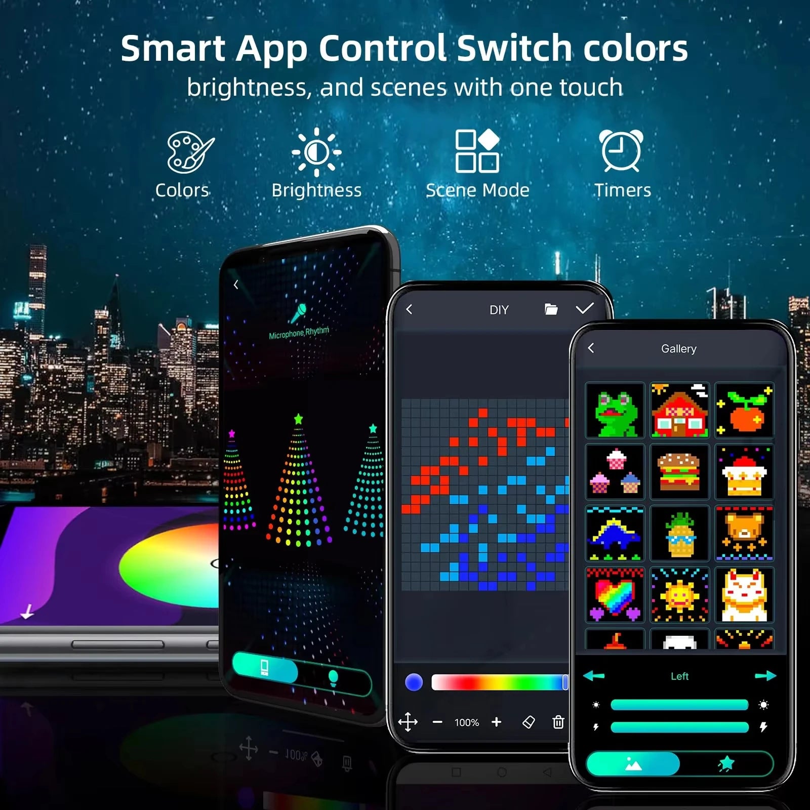 Árvore de Natal Inteligente de 2,1 m com 400 LEDs, Luzes de Natal