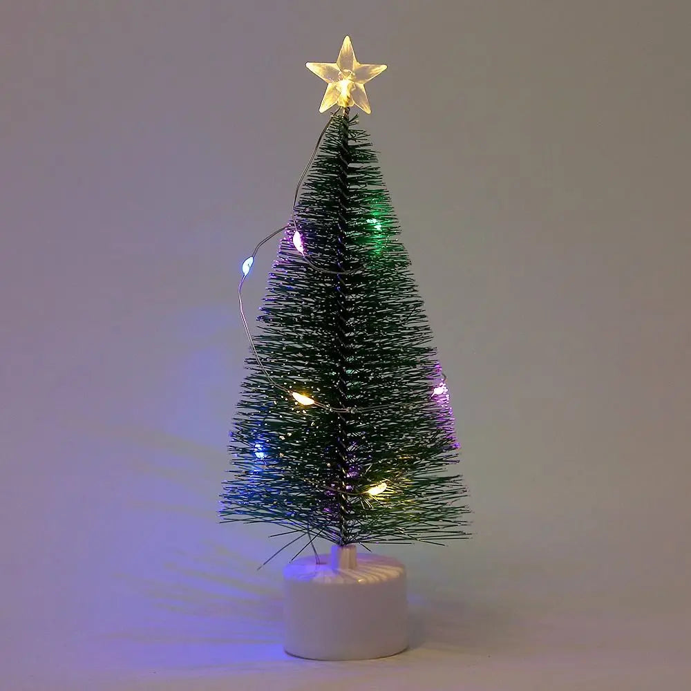 Árvore de Natal iluminada em miniatura para decoração de mesa